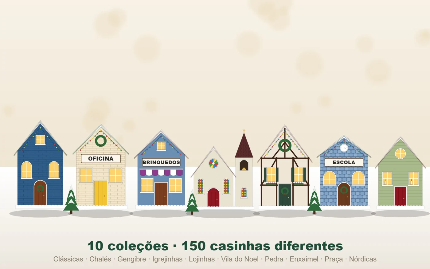Casinhas de papel montadas